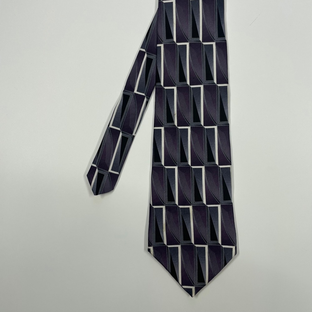 Arrow Purple Geometric Abstract Silk Necktie Mens One Size